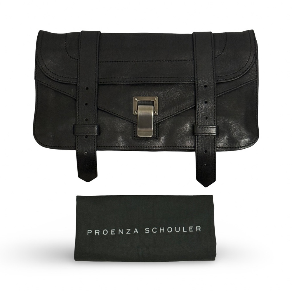 Proenza Schouler Lambskin PS1 Pochette Clutch in Black